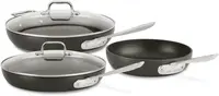 HA1 Hard Anodized Non Stick Fry Pan Set 3 Piece, 8, 10, 12 Inch, Induction, Oven Broiler Safe 500F, Lid Safe 350F, Skil 1