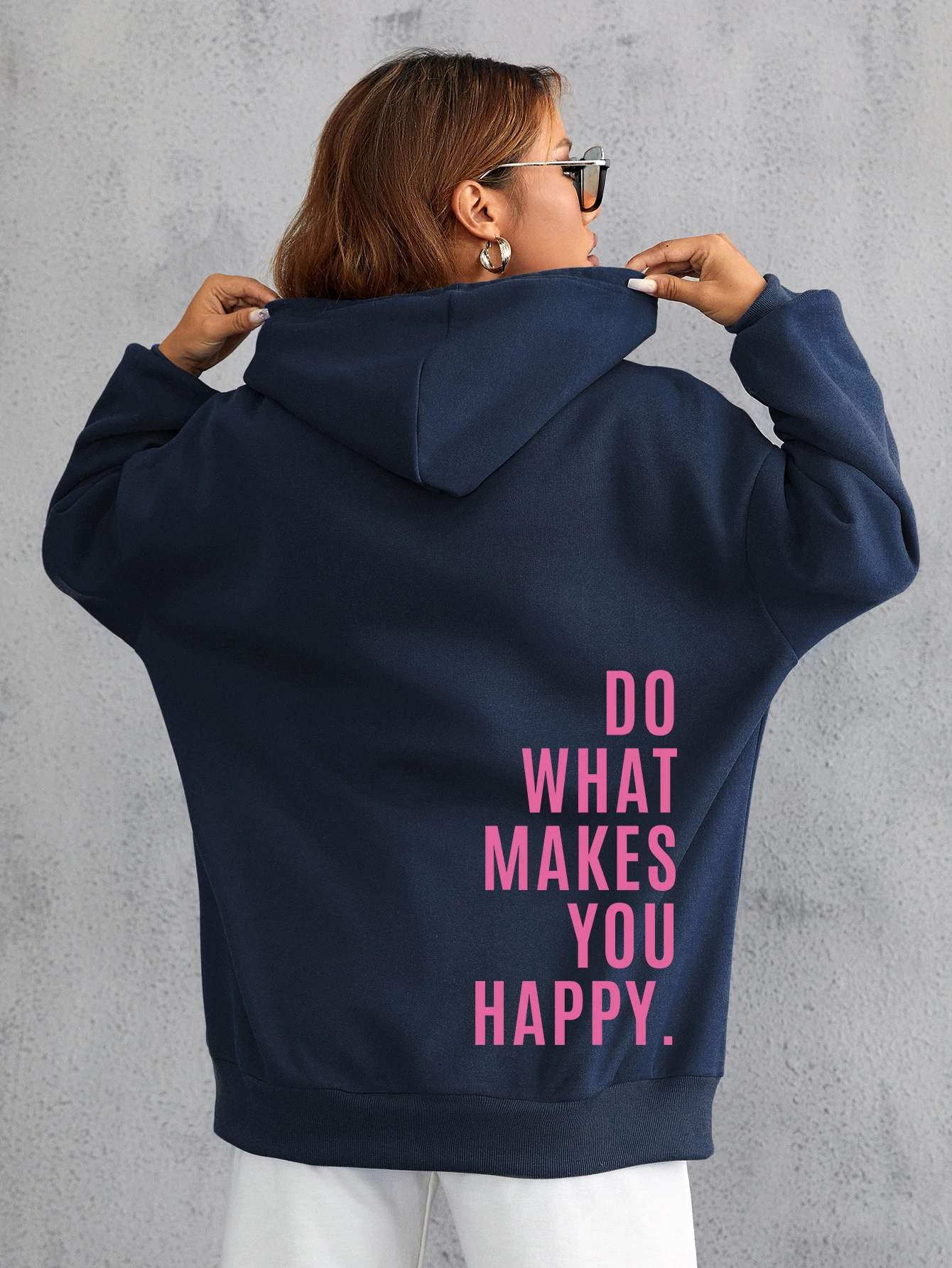Do What Makes You Happy Pink Letter Womens Clothing Personality