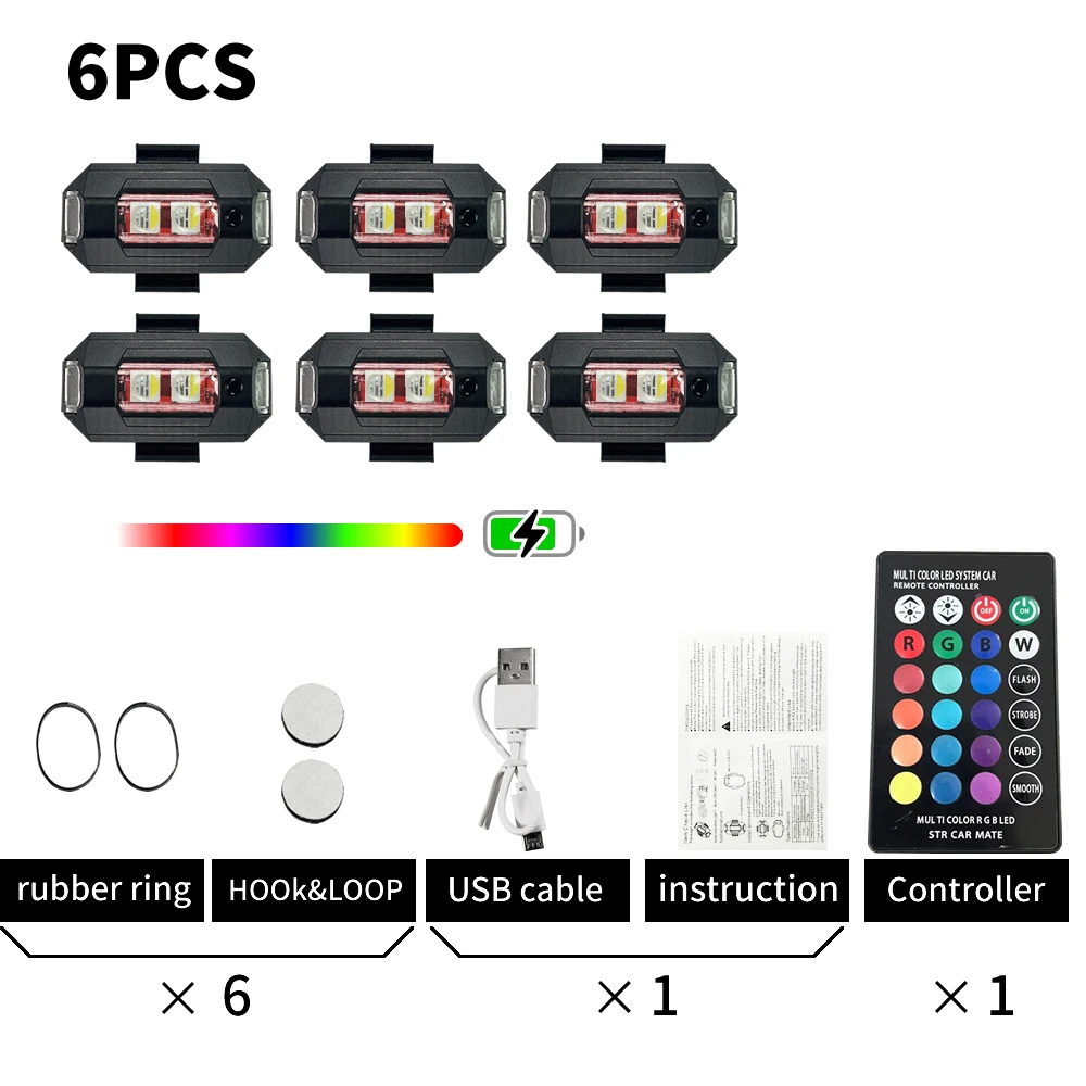 ตัวเลือกสินค้า RGB LED Strobe Light for Motorcycle & RC Car