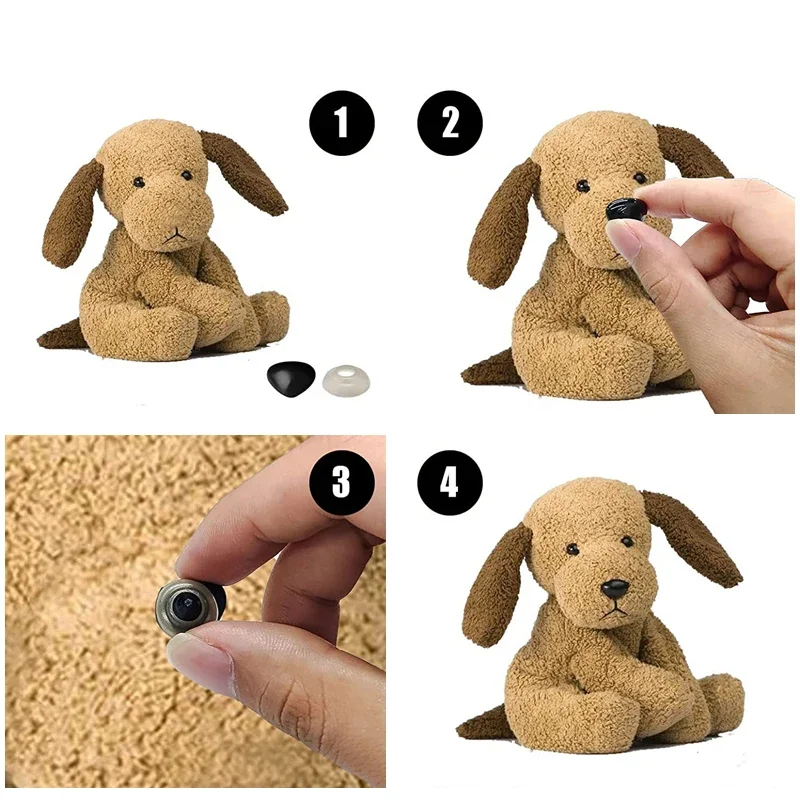 DIY 봉제 장난감 눈 공 인형 액세서리, 눈 코 바늘 삽입 유리 시뮬레이션 인형 눈 장난감, 반죽 조각 식품 액세서리 장난감