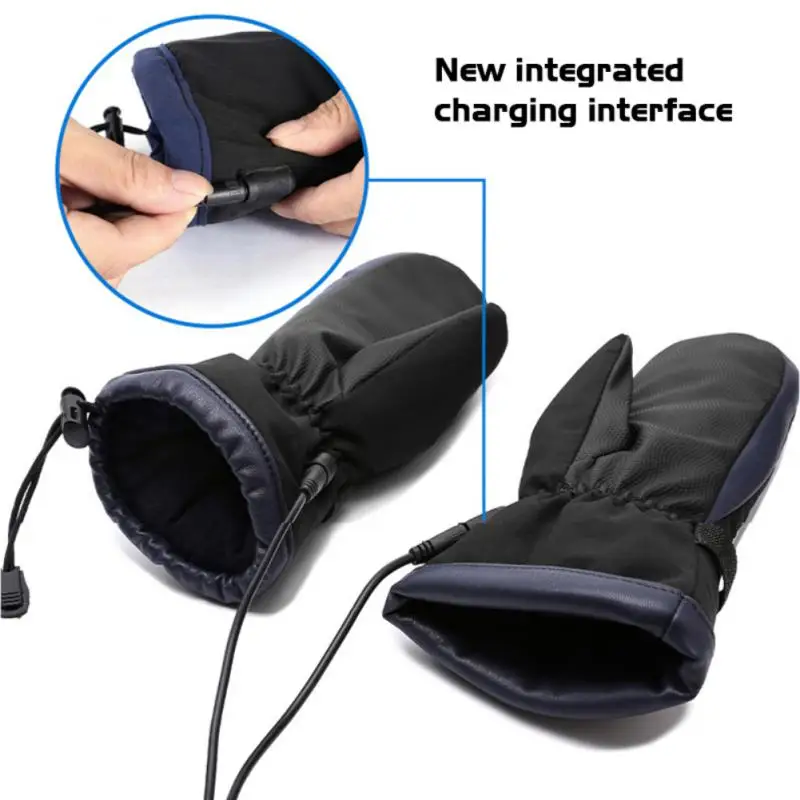 Electric Gloves Men Women USB Charging Electric Heated Winter Gloves Winter Skiing Snowboarding Can Touch Screen Snow Gloves 3