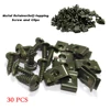 30pcs Car Motorcycle Scooter ATV Moped E-bike Plastic Cover Metal Retainer U-Type Clips Self-tapping Screws