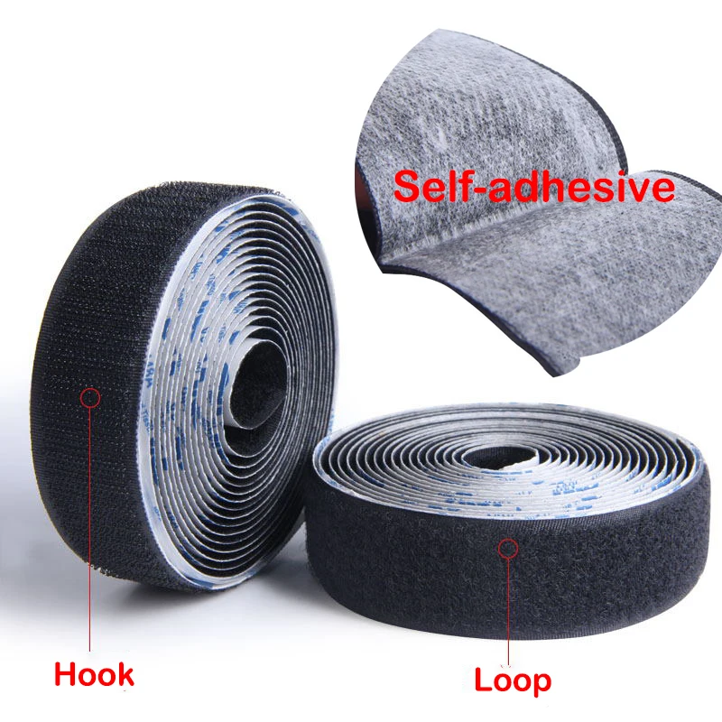

Self Adhesive Hook and Loop Fastener Tape Belcro Adhesivo Sticker Strip Scratch Adhesif with Glue for DIY 16/20/25/30/50/100mm