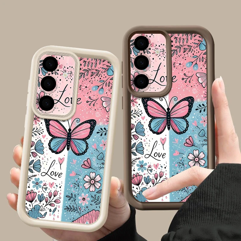 Blue Pink Butterfly Floral Phone Case