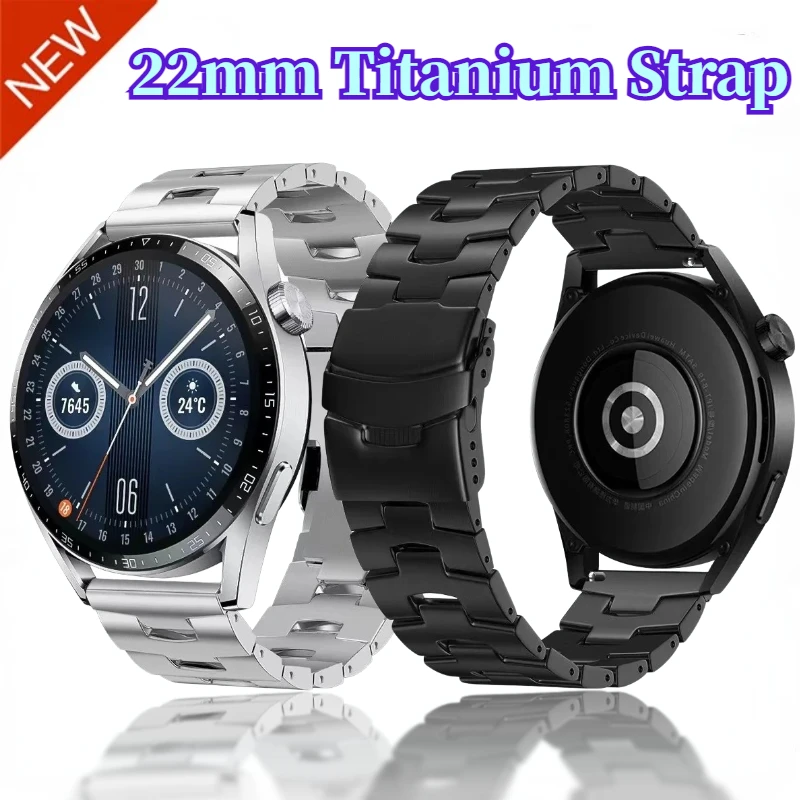 22mm Titanium Strap for Samsung Galaxy Watch 3 Gear S3/Huawei Watch 3/4/GT4 Lightweight Bracelet for Amazfit GTR Belt Wristband