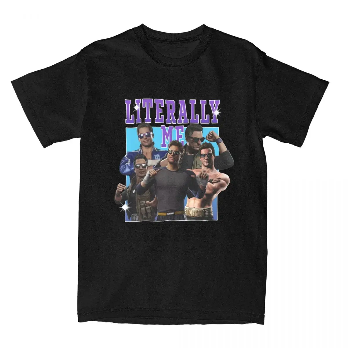 Рубашки с принтом Джонни Кейдж из чистого хлопка для мужчин и женщин Рубашки с принтом Джонни Кейдж из чистого хлопка для мужчин и женщин