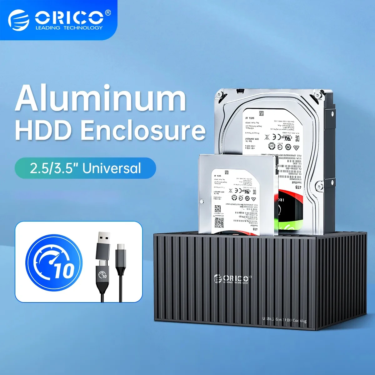 Adattatore Orico Hdd Docking Station Type-C 10Gbps Per 2.5 3.5 Ssd Disk Case Hdd Box Dock Hard Drive Enclosure Docking Station