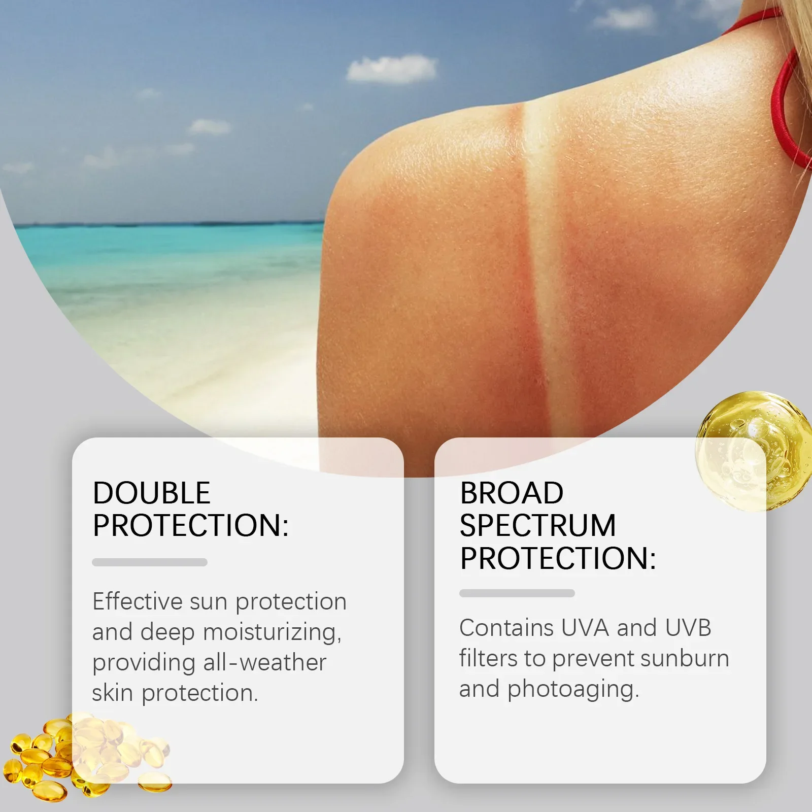 Hyaluronic Acid Sunscreen Outdoor UV Protection Isolation Gentle Moisturizing Protective Cream Soothing Skin Sun Protection