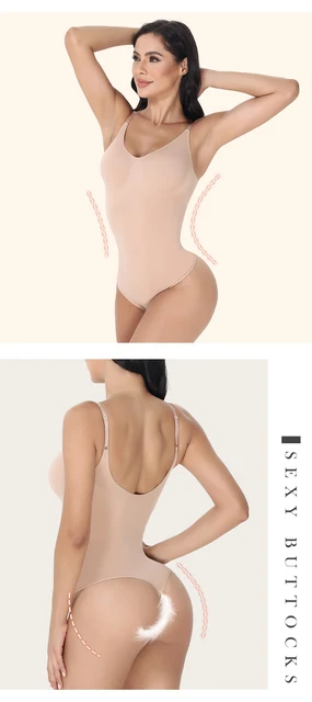 Thong Bodysuit Shaperwear for Women Tummy Control Seamless Body