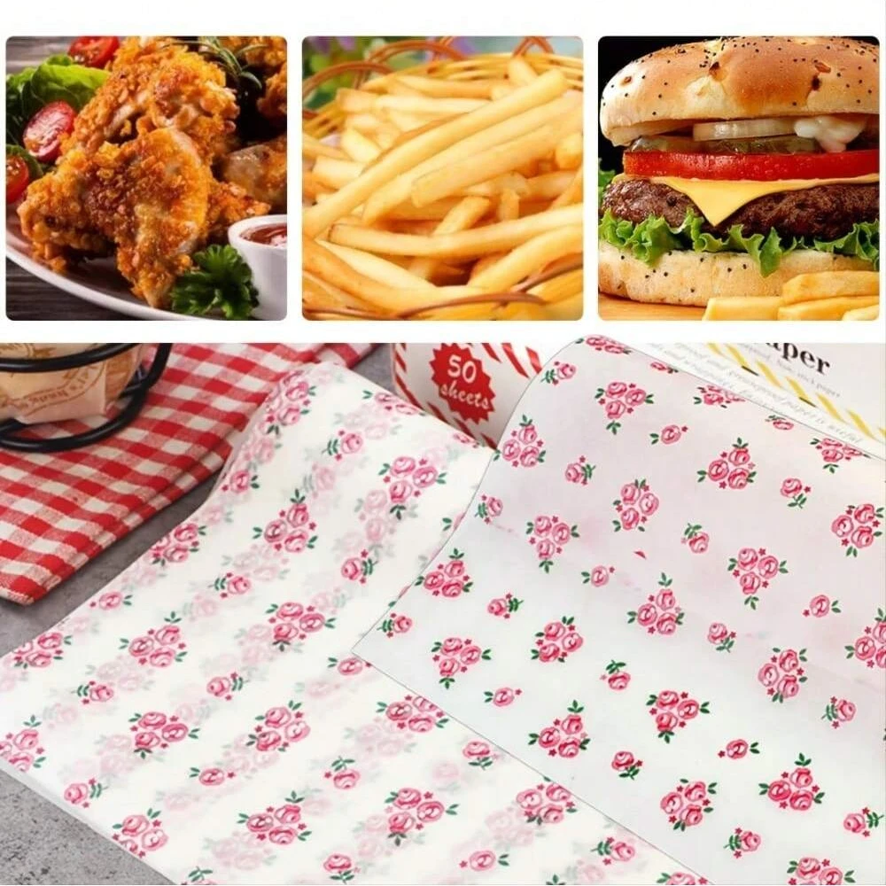 Versatile Greaseproof Wax Paper for Food Wrapping and Baking (50 Sheets)