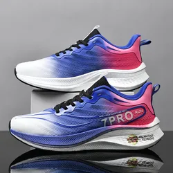 Men's Summer Carbon Plate Running and Training Shoes - Non-slip, Shock-absorbing Sports Footwear - 43 (Blue)
