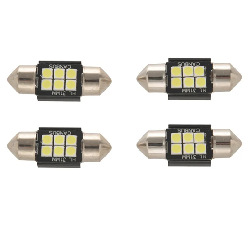 인테리어 자동차 조명용 LED 전구, 번호판 돔 맵 문짝 제공, 400 루멘, 31mm 페스툰 De3175 6428 제논 화이트