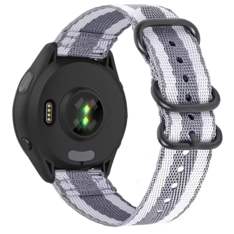Premium Nylon Loop Band with Three-Ring Metal Buckle - Lightweight & Durable Bracelet