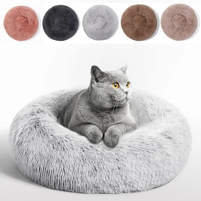 Cat Bed Round Autumn And Winter Soft Plush Pet Bed Dog Sofa Bed Plush Comforter Nest Shell Cat Nest Semi-enclosed Cat Nest 1