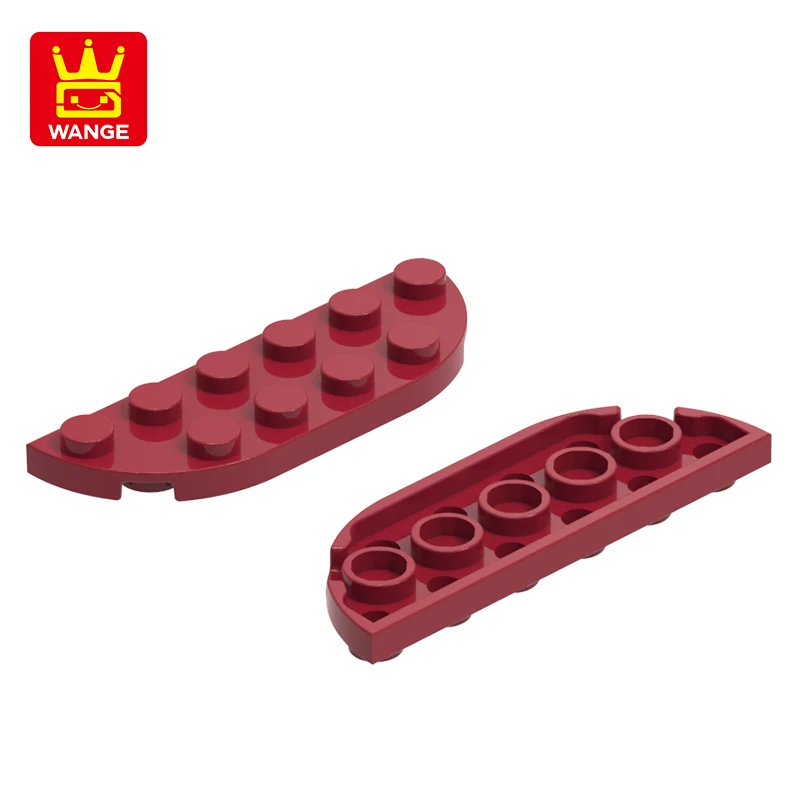 WANGE 18980 100g/64개 플레이트 라운드 코너 2 x 6 더블 블록 Moc 컬러 브릭 DIY 어린이 장난감 조립과 호환 가능