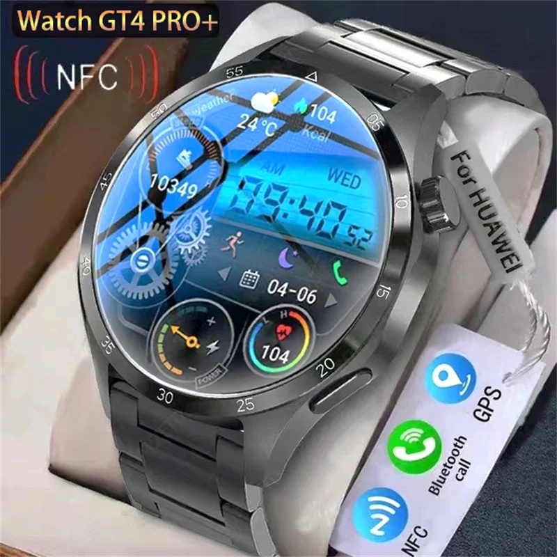 For Huawei GT4 Smart Watch Men 2024 New Watch 4 Pro AMOLED HD Screen Bluetooth Call NFC Health Monitoring GPS Tracker Smartwatch