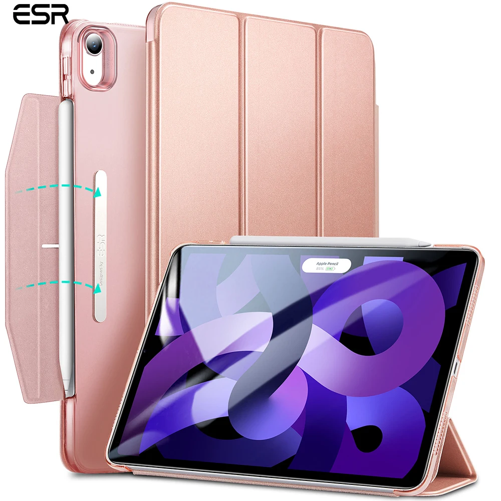 Esr Per Ipad Air 5 Custodia 2022 Per Ipad Air 4 2020 Per Ipad Air Cover Posteriore Da 10.9 Pollici Con Chiusura A Matita Custodia A Tre Ante Intellige