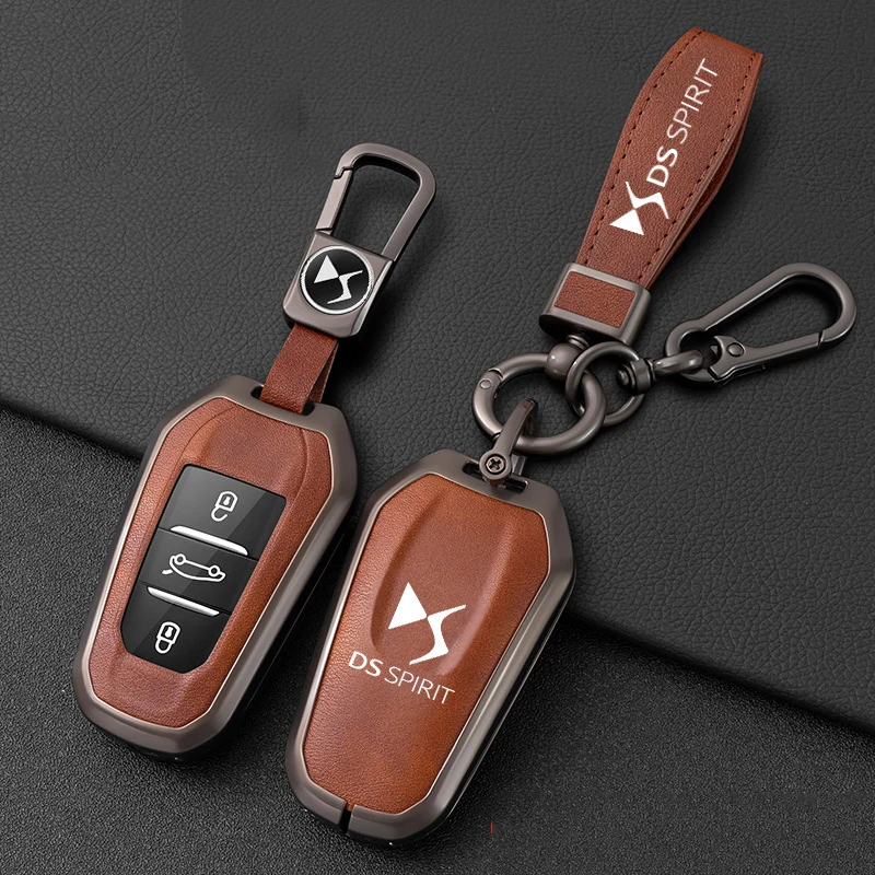 

Leather Car Smart Remote Key Case Cover Protector Shell For DS DS7 DS5 DS6 DS9 New Energy DS4 Dias Auto Keychain Accessories