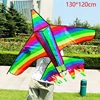 1PC Cartoon Children Kite Blue Red Fighter Rainbow Plane Kite For Kids Adults Large Huge Delta Kite Outdoor Toy  Воздушный Змей 4