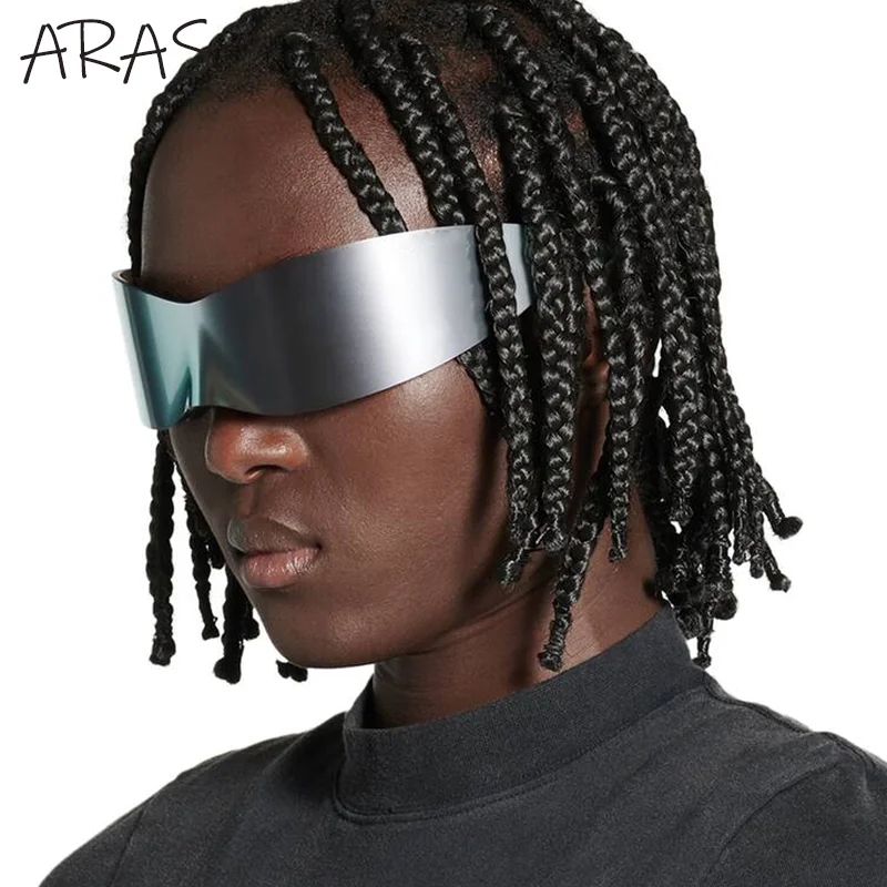 Einteilige randlose Punk-Sonnenbrille für Damen und Herren 2026 – Luxus-Sport-Y2K-Sonnenbrille für Herren, Wrap-Around-Schutzbrille, UV400