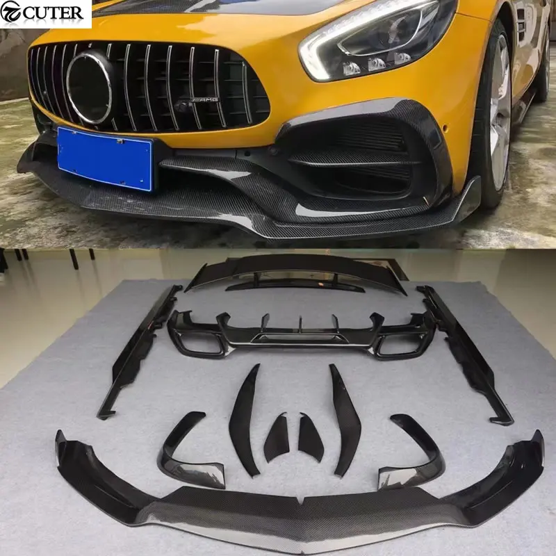 

For AMG GT GTR Carbon Fiber Front Bumper Lip Rear Diffuser Side Skirts Rear Spoiler Air Vents for Benz AMG GT Car Body Kit