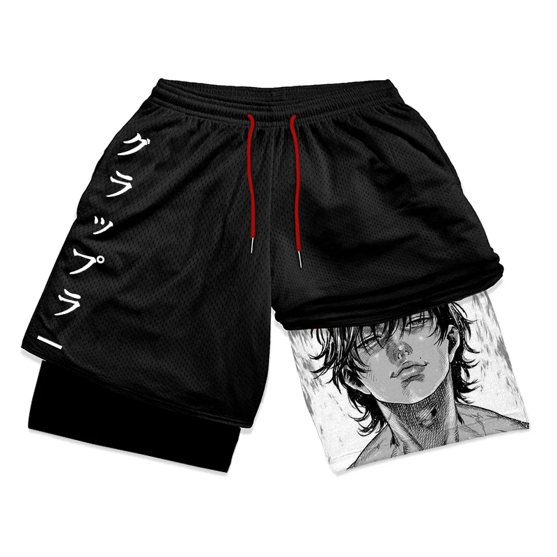 

Y2K Anime Gym Shorts for Men Breathable Performance Shorts Summer Sports Fitness Workout Jogging Short Pants