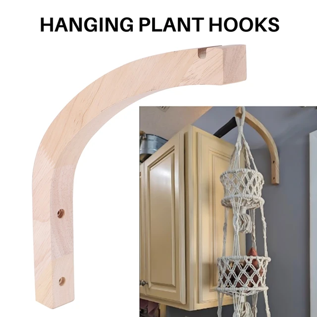 Növényi Fogas, Fali Ültetvények Beltéri Növényekhez, Fa Falra Szerelt Függő Növények, Kosárhorgok Lámpákhoz, 4 db - Image 3