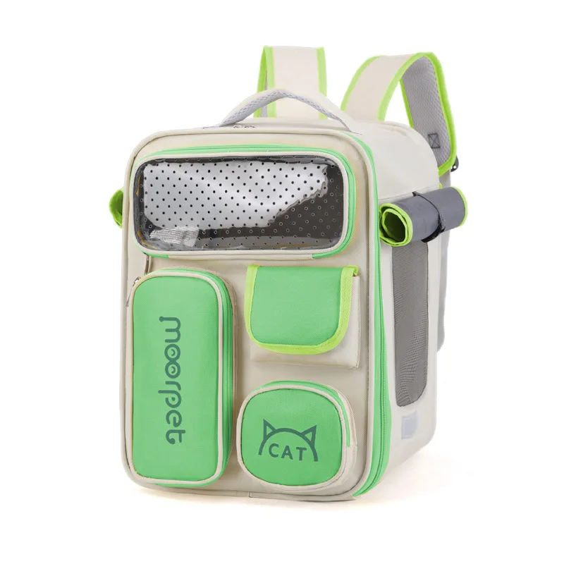 대용량 고양이 캐리어 배낭, 조절 가능한 스트랩, 애완 동물 운반 가방, 야외 여행용 접이식 고양이 배낭