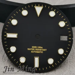 Luxury Multi-Color Luminous Date Window Aseptic Dial for Automatic Movement Watches (Black Gold)