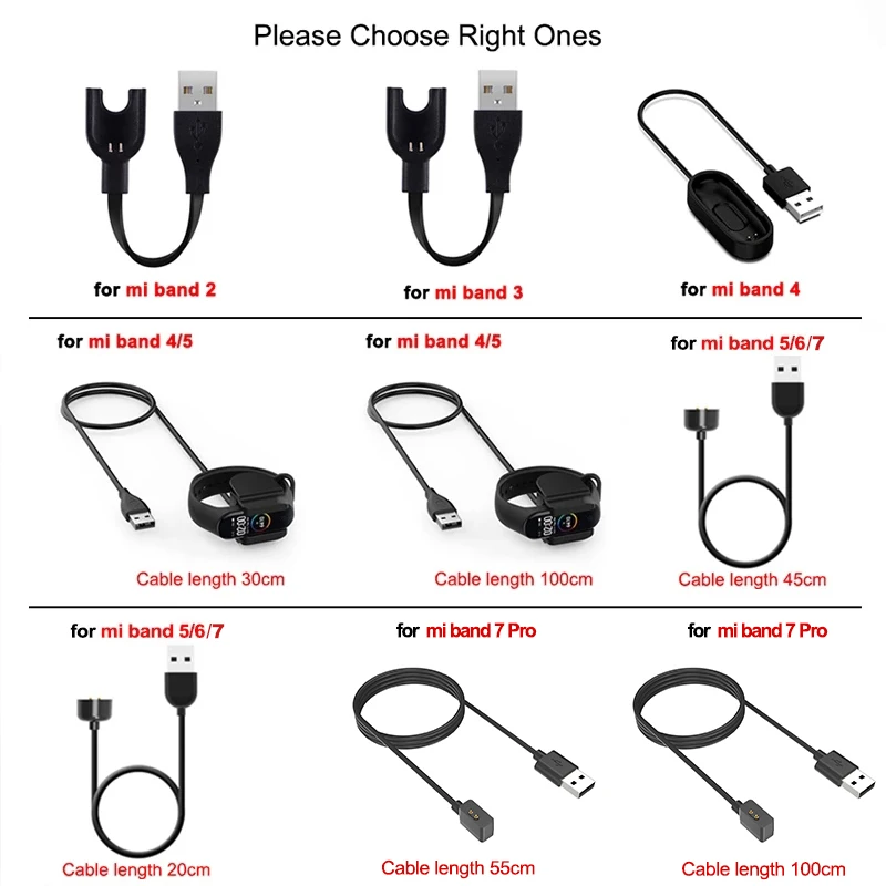 Charging Cable Original Magnetic Cord For Xiaomi Mi Smart Band 7 Pro USB Charging Charger Base For Miband 6 5 4 3 2 Quick