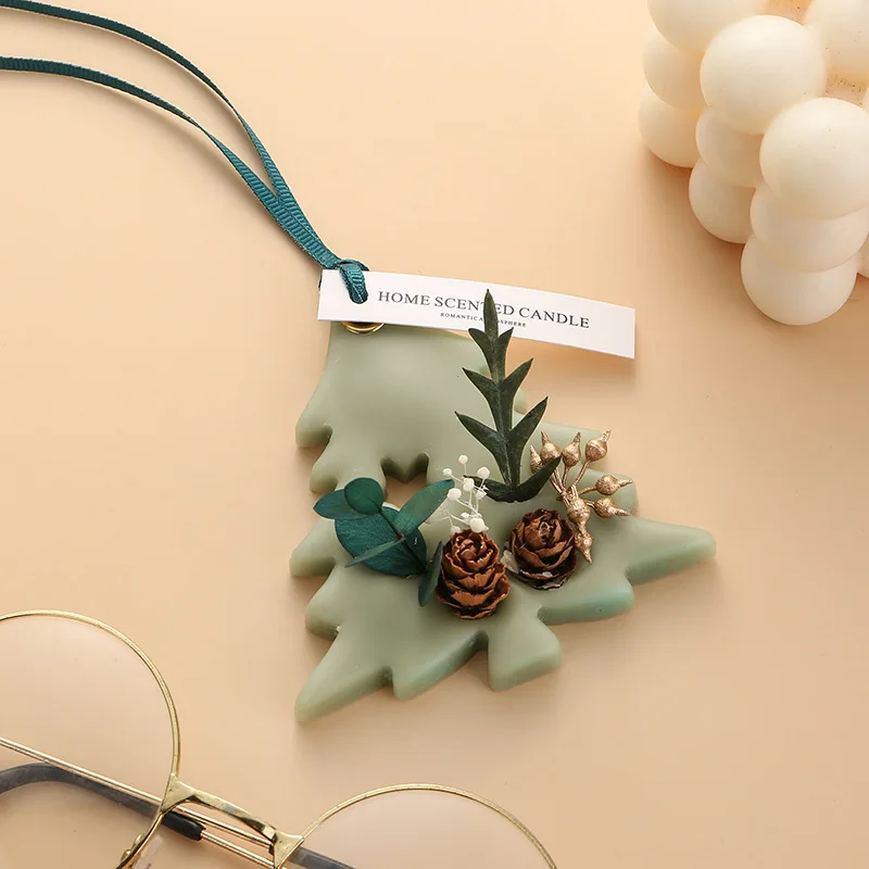 Christmas Aromatherapy Wax Tablets Christmas Trees Solid Fragrance Air Freshener Wardrobe Deodorant Hanging Scented Tablets Gift