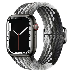 Elastic Braided Bracelet Strap - 38 40 41MM S10 - 42MM (20 gradient black)