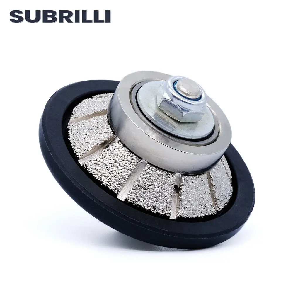 subrilli-花崗岩大理石石研磨用の手動ブレードホイール10個のベベルエッジプロファイルグラインダー用の研磨ホイール