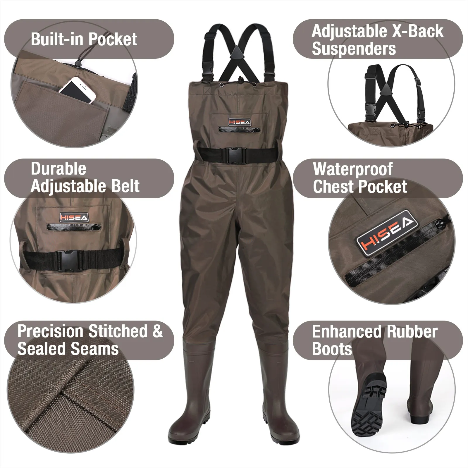 Buy HISEA Upgrade Chest Waders Fishing Waders for Men / Women Online