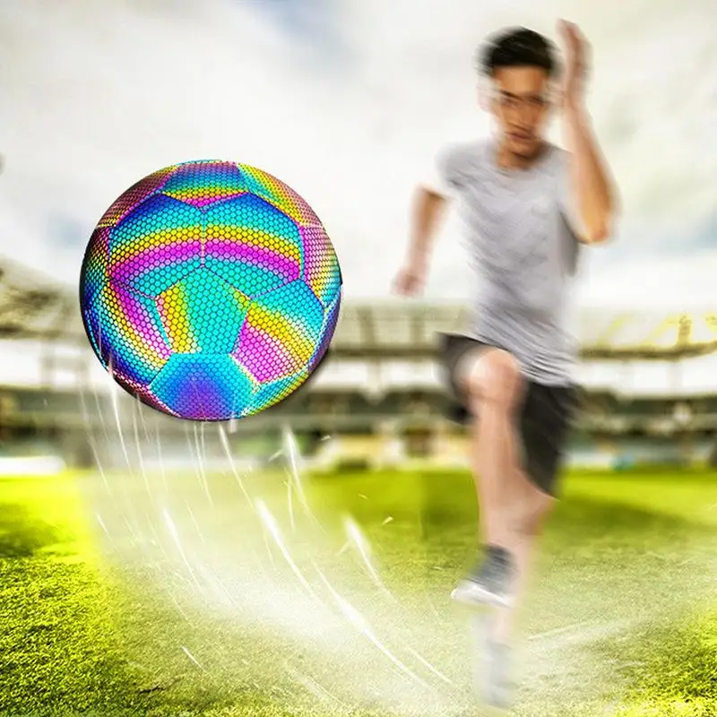 Reflective Football Light Up Reflective Football Light Up Soccer Glowing In The Dark Toy Night Games