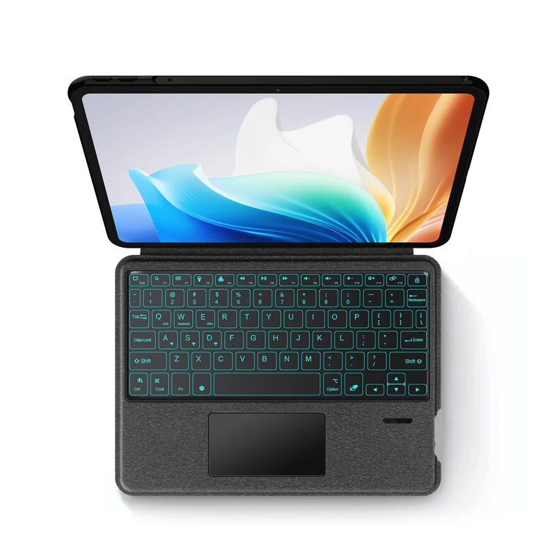 Capa de Teclado Removível para Oneplus Pad go Português Francês Espanhol Alemão Touchpad Tablet Oppo Air 11.35 2023 - Imagem 6