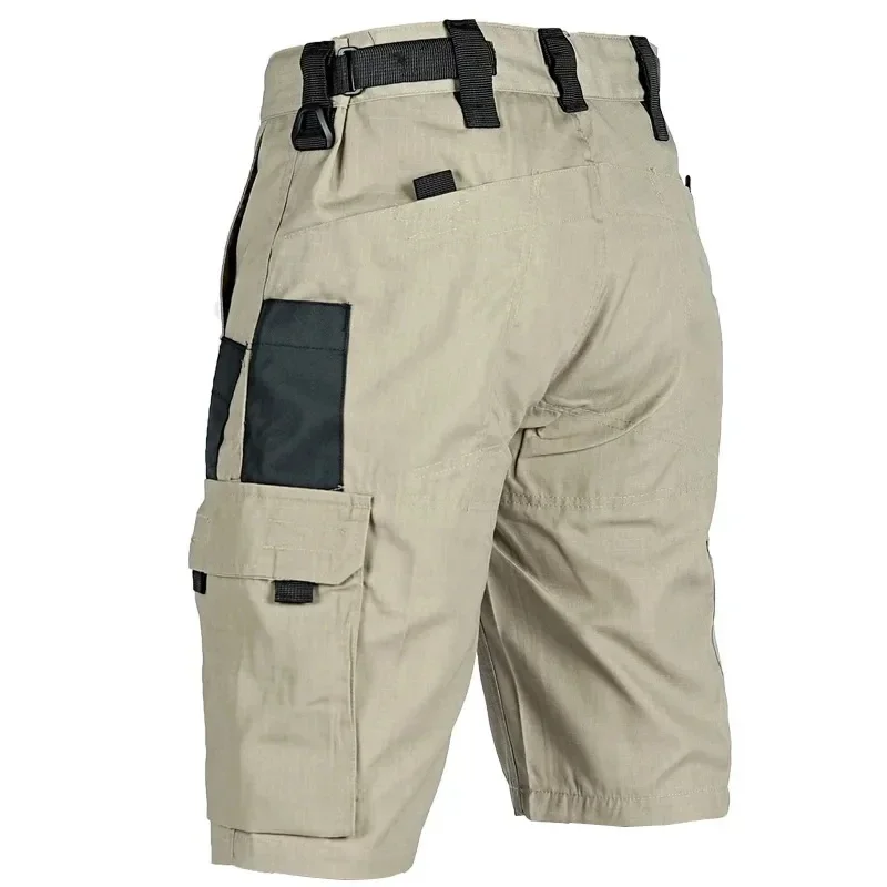 Summer Tactical Shorts Men Quick Dry Cargo Shorts Multi-Pocket Wear-Resistant Waterproof Short Trousers Outdoor Hiking Fishing