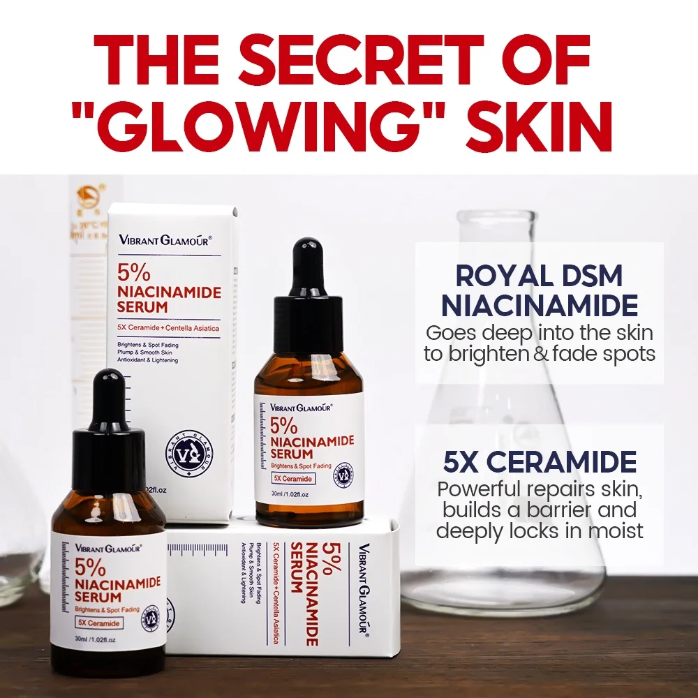 VIBRANT GLAMOUR 5% Niacinamide +5X Ceramide+3X Centella Asiatica Facial Serum  FACE CARE 30ml 3