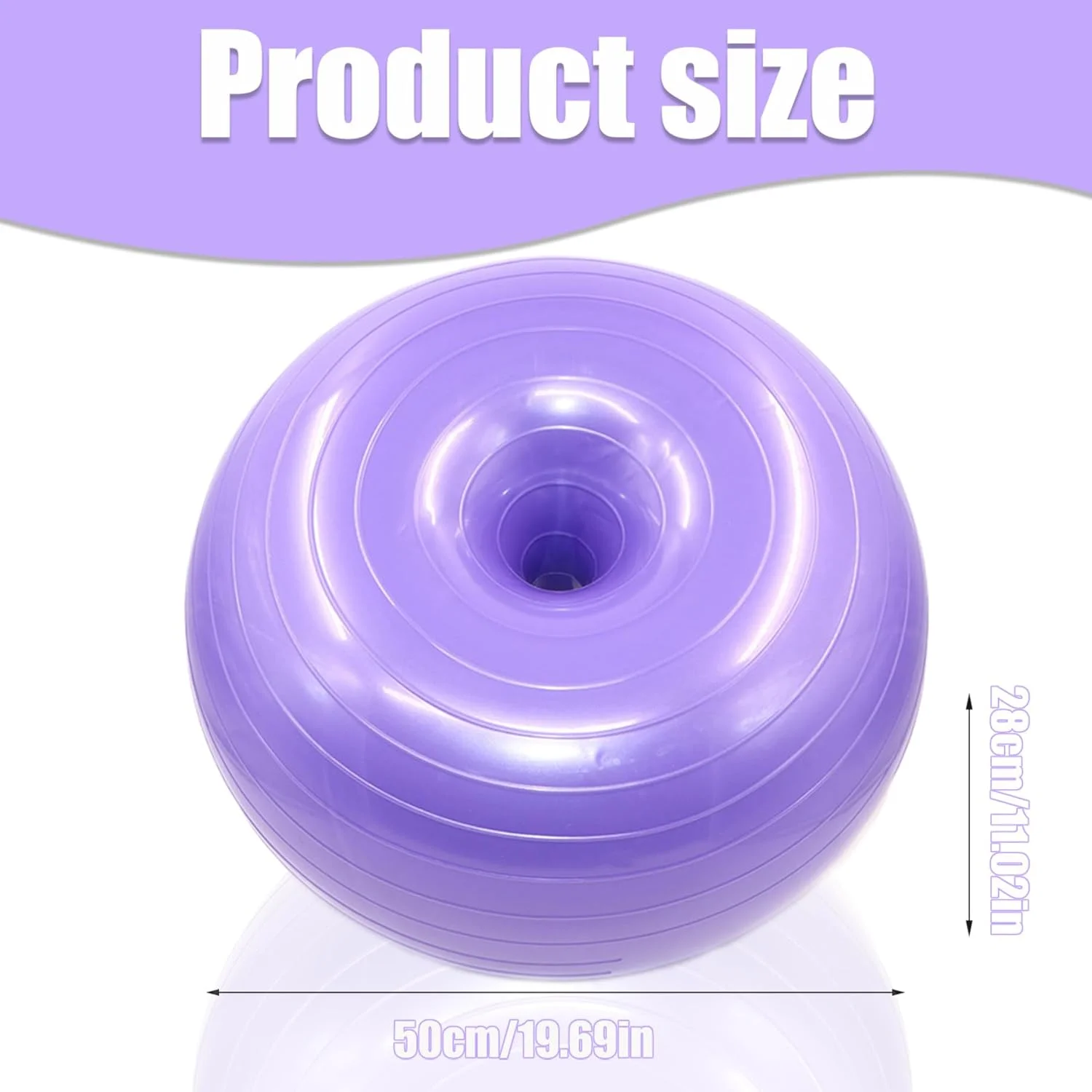 Exercise Ball 20inch Inflatable Yoga Ball with Inflator Anti-Burst for Balancing Stability Training Workout Fitness