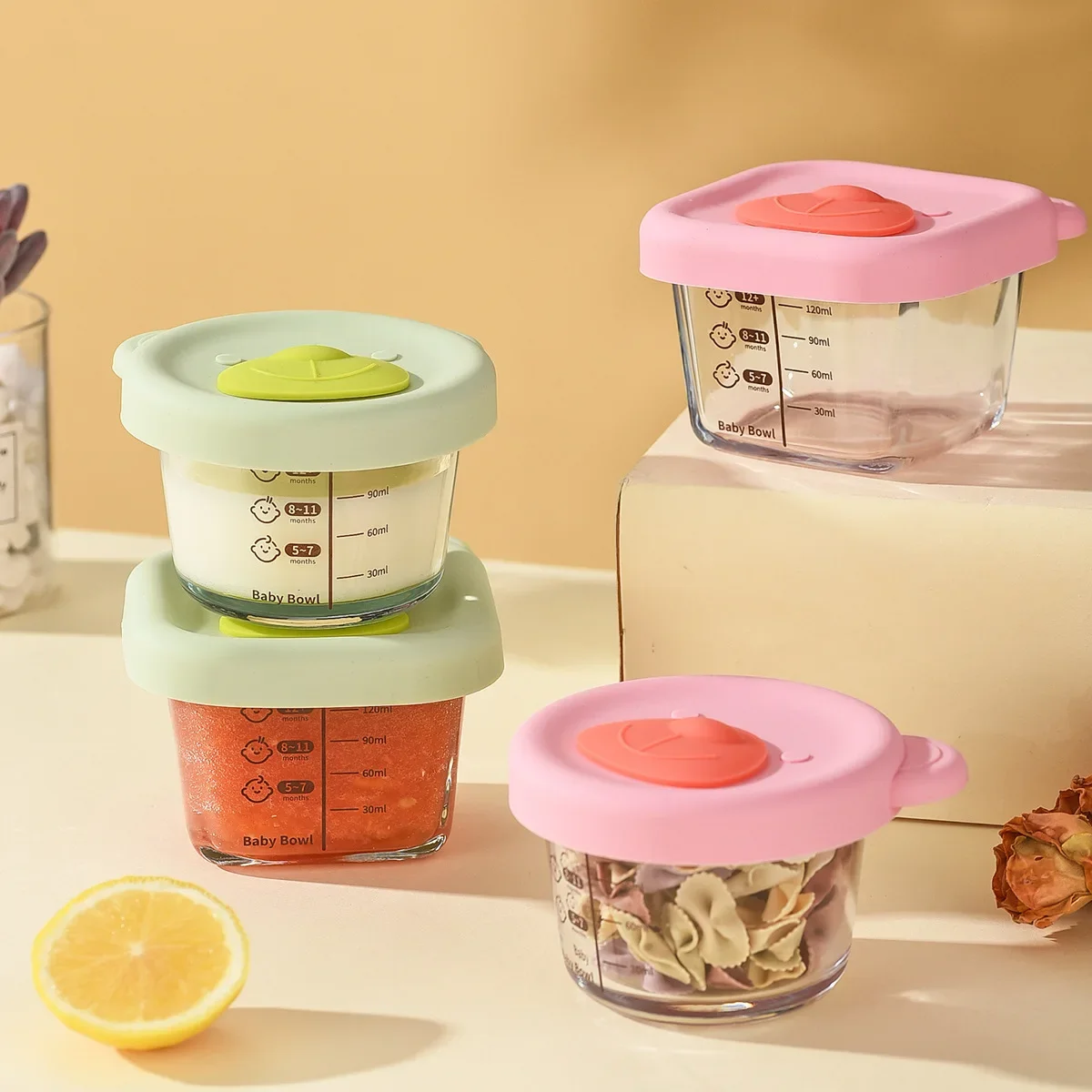 Baby Bear Glass Food Storage Box With Scale And Lid For Cooking Eggs Sealed Toddler Feeding Bowl Preservation Box From China