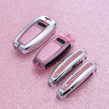 Custodia protettiva per telecomando in metallo TPU per Audi A6 A7 A8 e-tron Q5 Q8 C8 D5 Design Protector Fob accessori auto - Custodia protettiva per telecomando in metallo TPU per Audi A6 A7 A8 e tron Q5