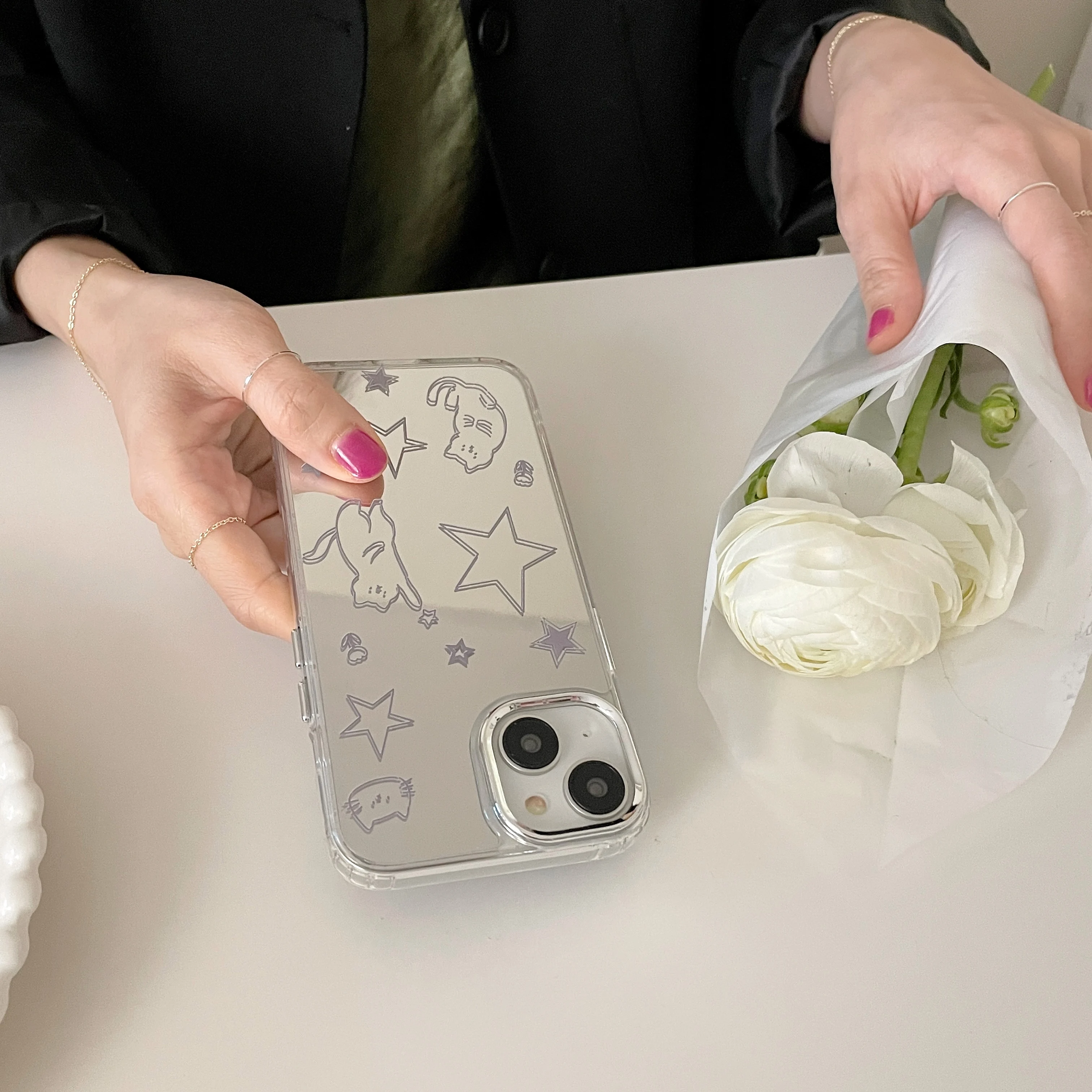 Electroplated Cartoon Cat Phone Case - Cute & Stylish Back Cover