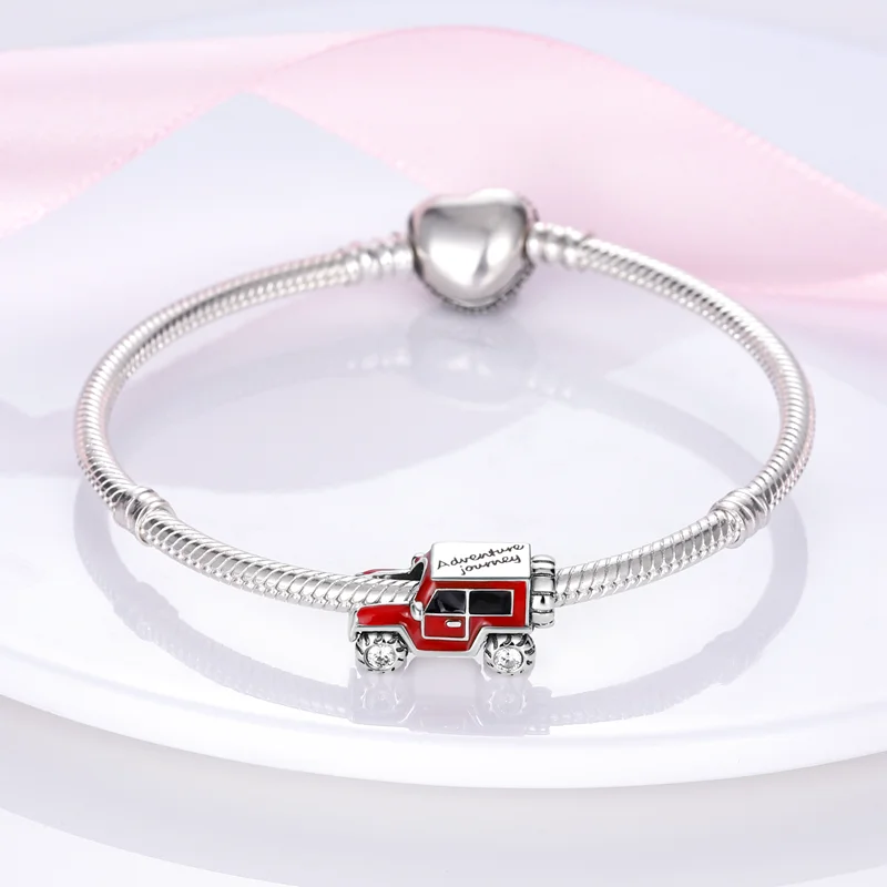 Red Car Jeep Motorcycle Charm Pendant 925 Sterling Silver For Original Bracelet Bangle Jewelry Making Bead Accessories Wholesale 2