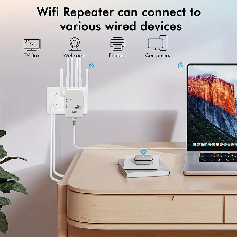 듀얼 밴드 2.4G 5G WiFi 신호 확장기 1200Mbps, 무선 범위 증폭기, 가정용 고속 홈 라우터 리피터