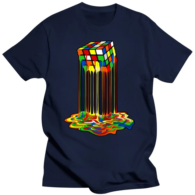 Man Clothing Sheldon Cooper Tshirt Rainbow Abstraction Melted Cube Image  Pure Cotton Young T-Shirt Best Gift Men Tops & Tees Goo