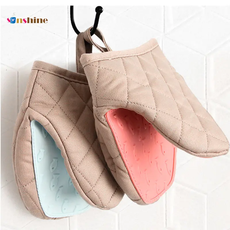 

Цельнокроеные силиконовые перчатки для духовки с защитой от ожогов, варежки, кухонные силиконовые перчатки, поднос для посуды, изоляция для выпечки, ручной зажим