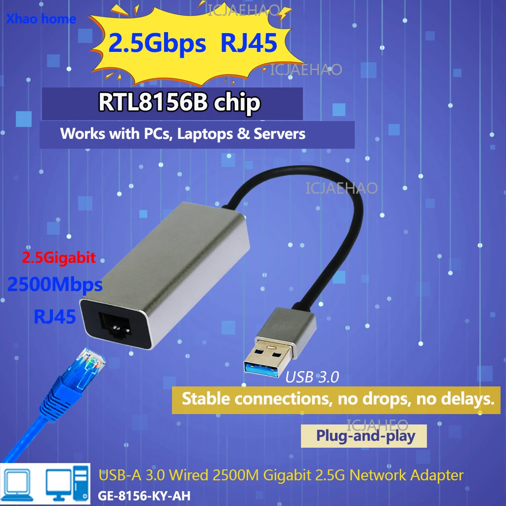 USB3.0타입 A 이더넷 어댑터 네트워크 카드 USB 타입-A - RJ45 100/1000Mbps 랜 인터넷 케이블맥북 PC 윈도우 XP 7 8 10 11용