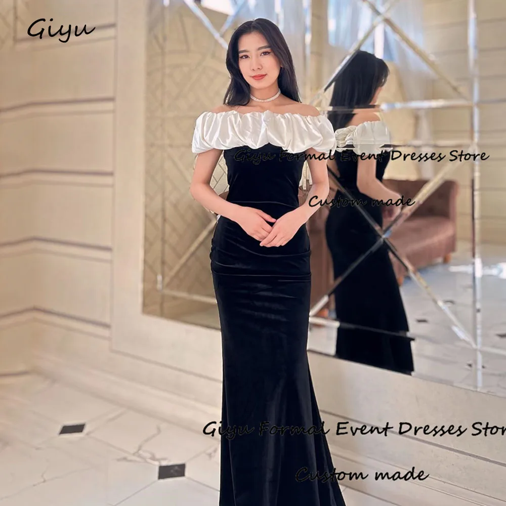 

Giyu Elegant Velour Evening Gown Dress Off the Shoulder Mermaid Trumpet Wedding Party Dress Vestidos De Noche Elegantes 2024