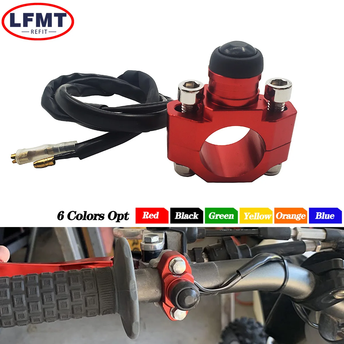 

Universal Motorcycle Stop Start Kill Switch Button With Rotating Bar Clamp For KTM EXC EXCF XC-F XCW SX SXF TPI Six Days 125-500