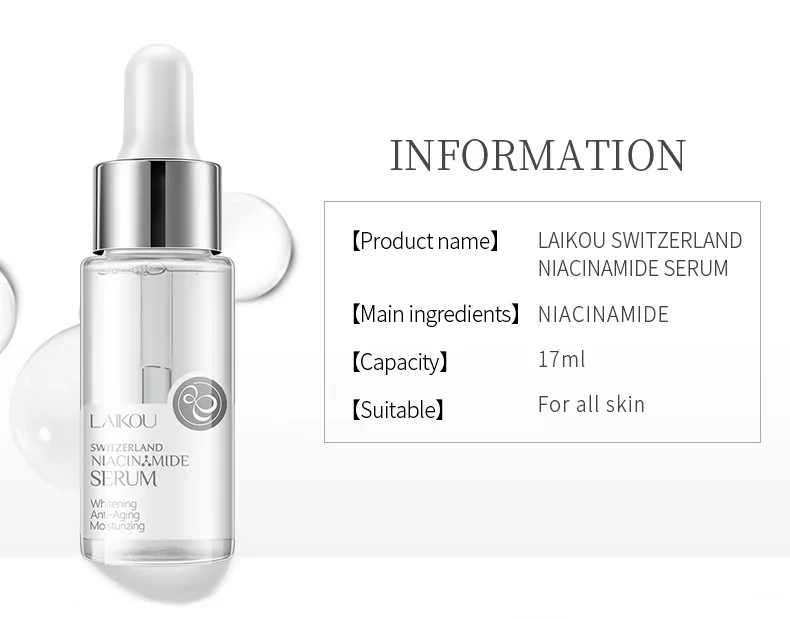 LAIKOU Bulgaria Rose Serum Deep Moisturizing Hydrating  Brighten Skin Tone Remove Spots Shrink Pores Care 17ml 6